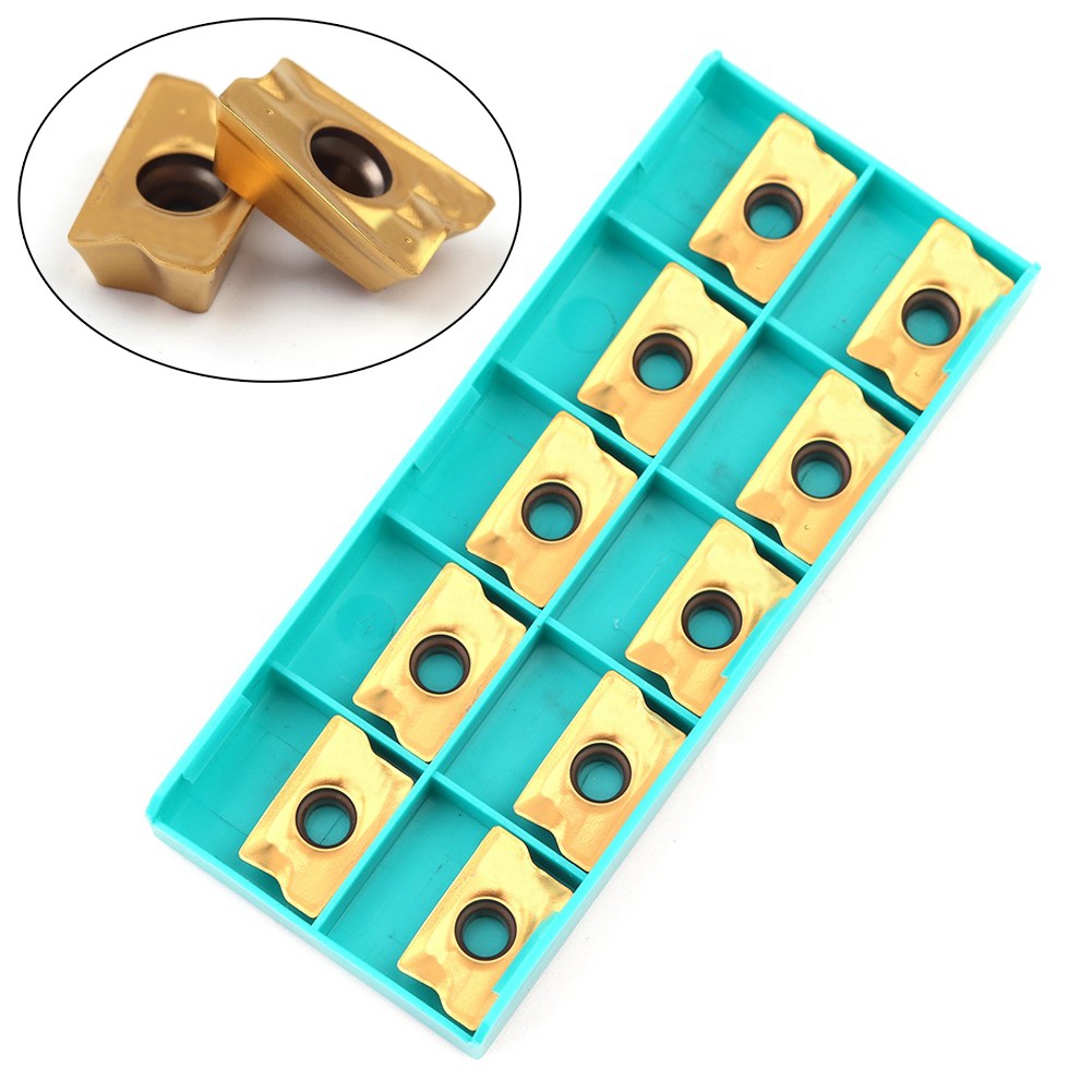 Juego de 10 insertos de carburo para fresado CNC.