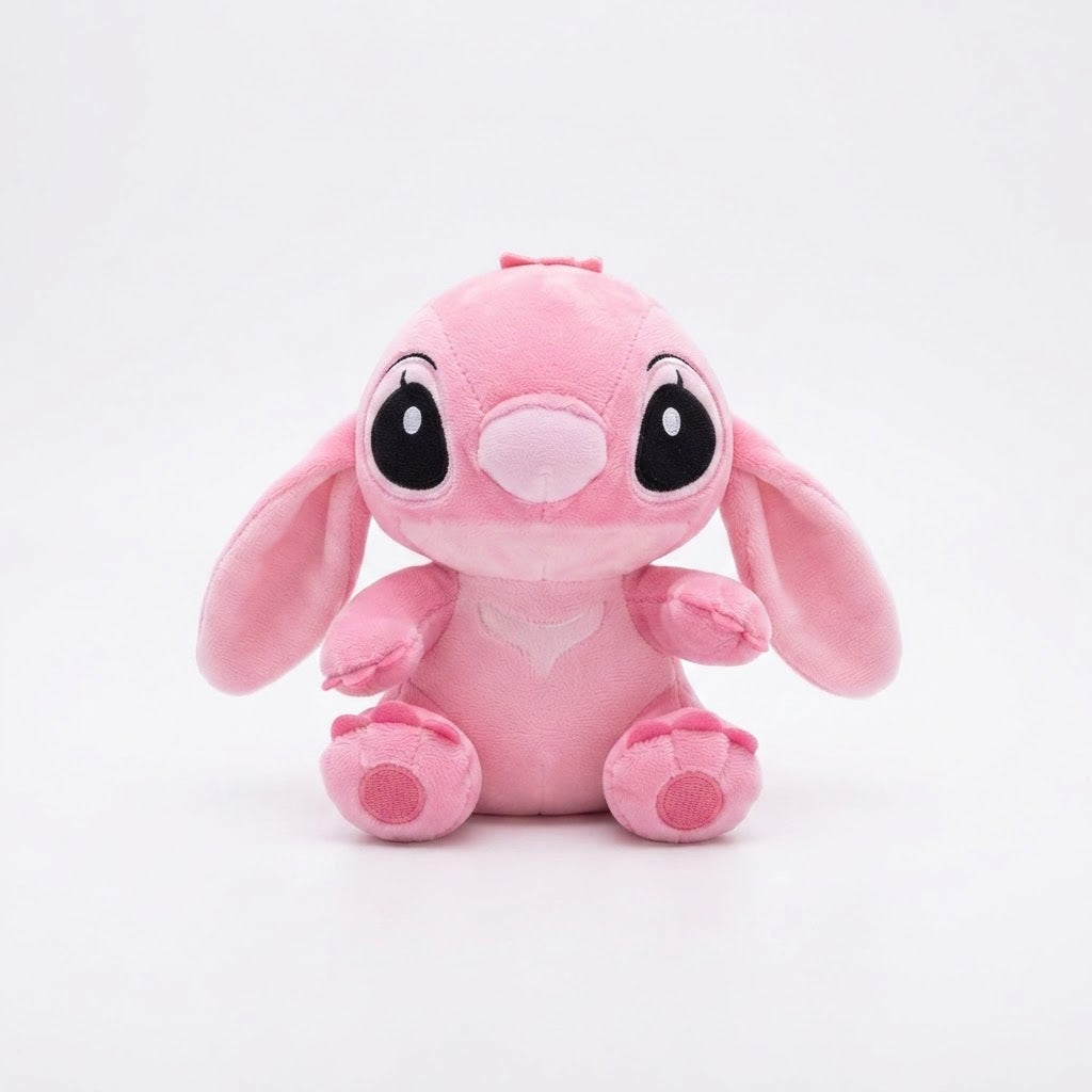 Peluche de color rosa inspirado en Ángel, la entrañable amiga y pareja de Stitch.