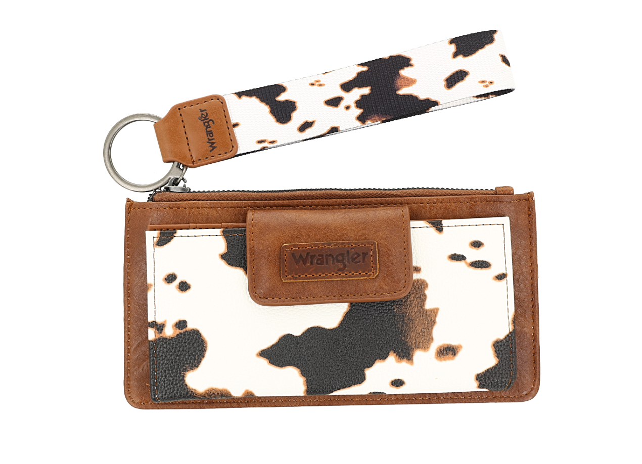 Billetera de muñeca W013Cow con estampado de vaca