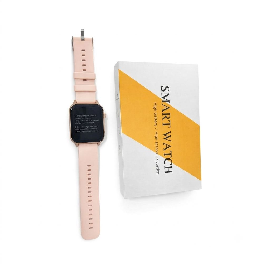 Reloj inteligente dorado.