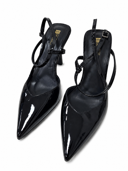 Tacones Slingback de Punta Fina para Mujer con Tacón Alto (talla 8'5).