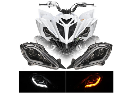 Conjunto de faros delanteros LED para Yamaha Raptor 250 350 700 700R YFZ450 YFZ450R YFZ450X YFZ450V Wolverine 350 450