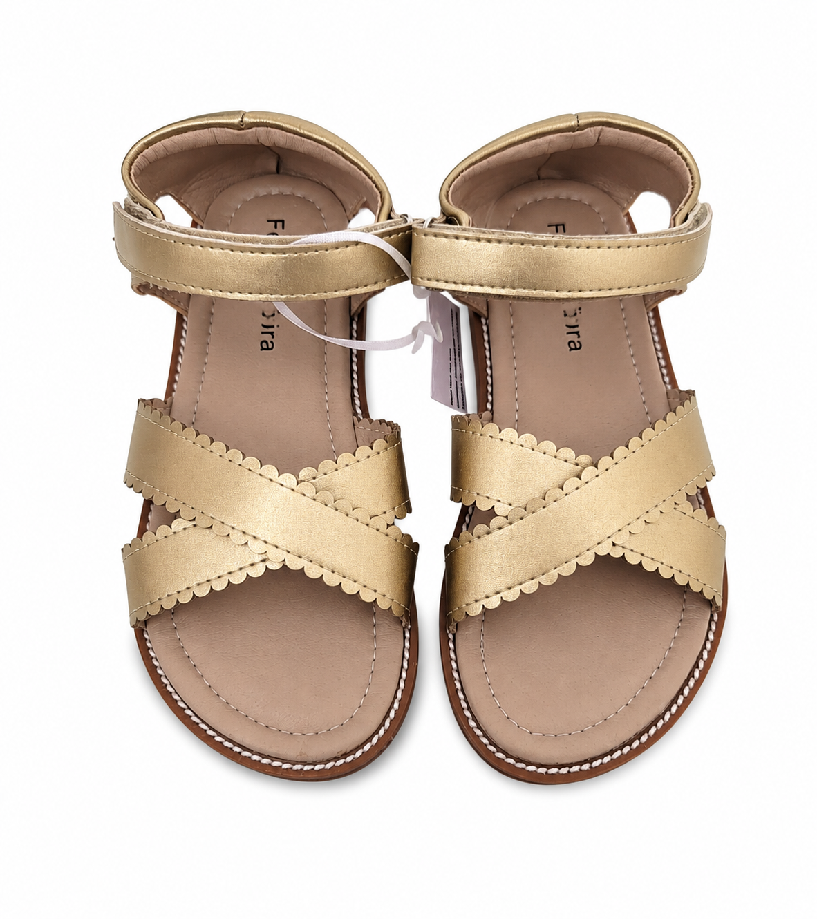 Sandalias Infantiles Doradas con Correa Ajustable Talla 12.