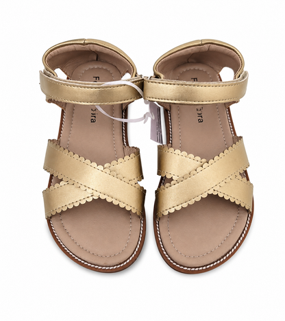 Sandalias Infantiles Doradas con Correa Ajustable Talla 12.