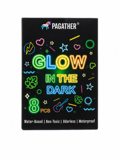 Set de Pinturas Fluorescentes que Brillan en la Oscuridad de 8 Colores para Manualidades.