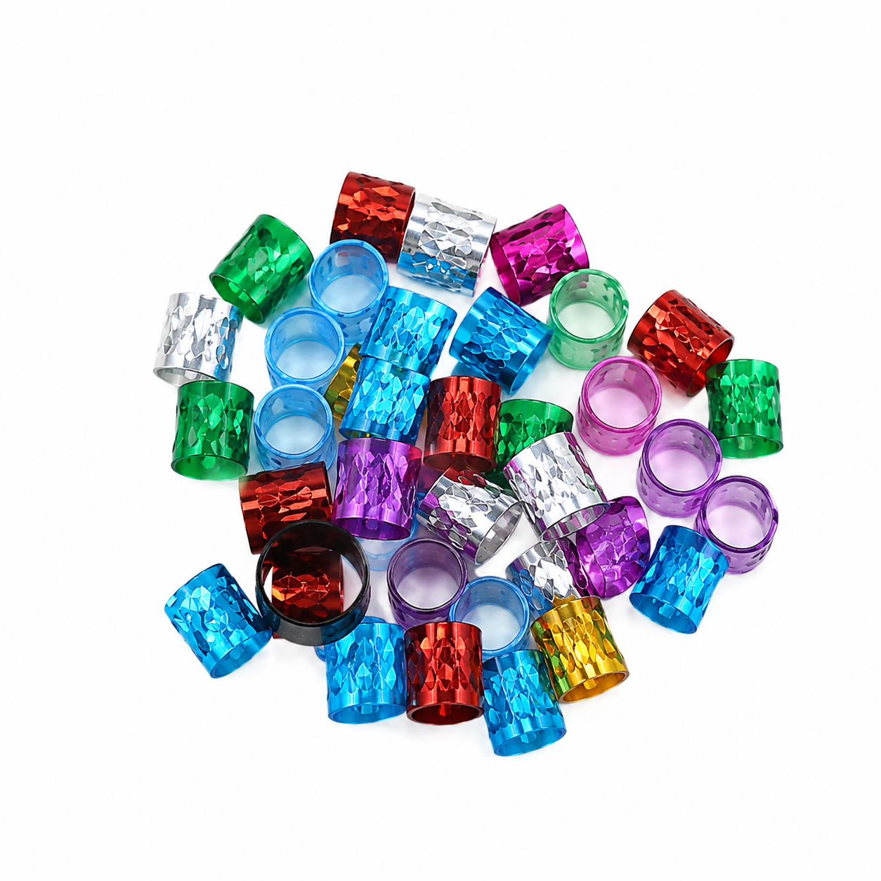 Set de Anillos Decorativos Multicolor para Trenzas y Cabello.