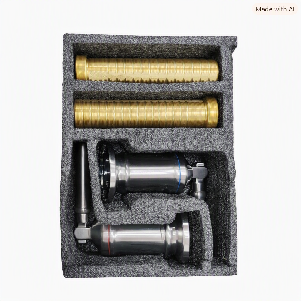 Kit incluye componentes de latón estriado y piezas de acero inoxidable para una instalación de grifería de pared.
