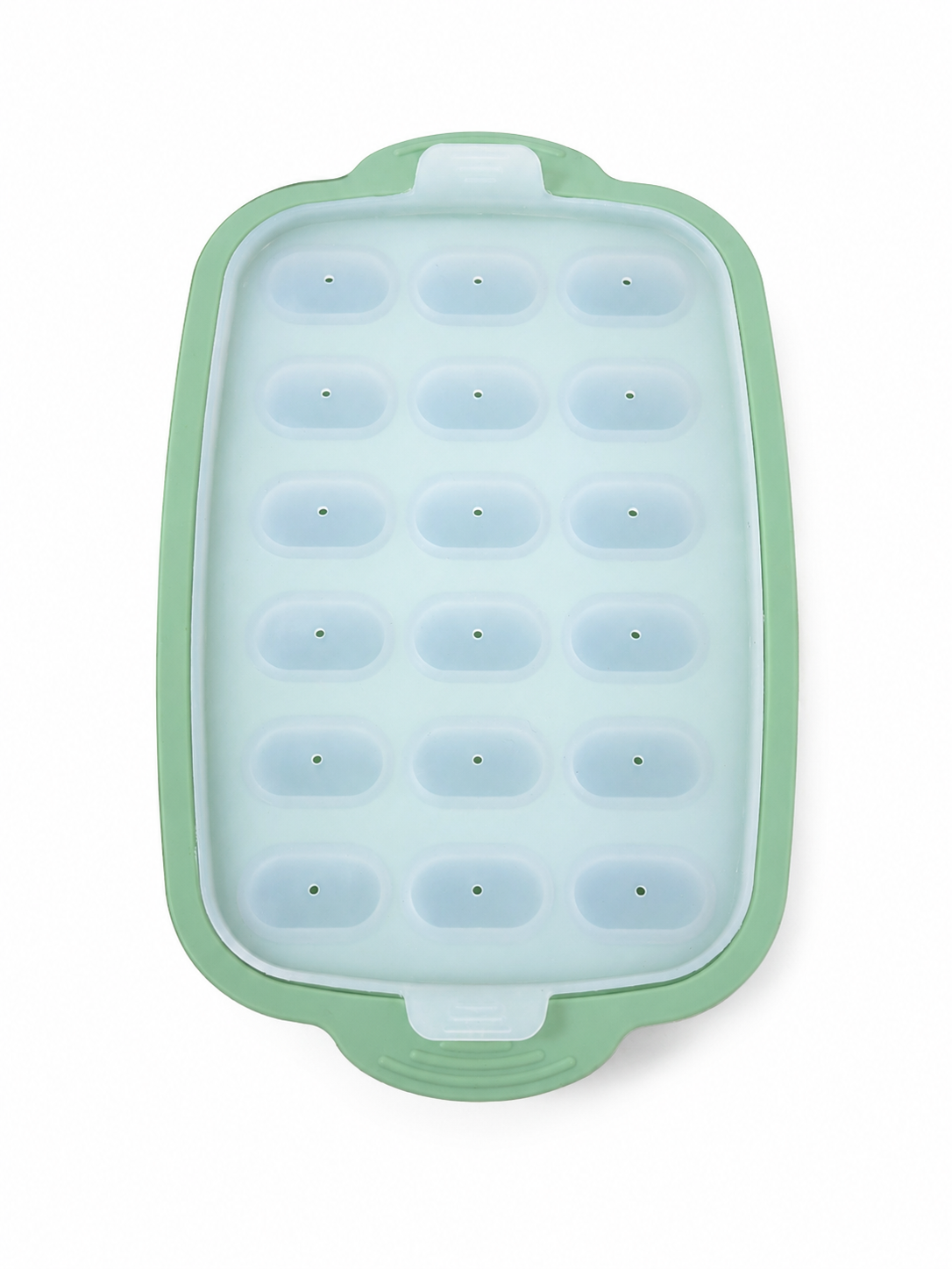 Molde de Silicona para Cubos de Hielo con Tapa.