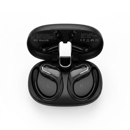 Auriculares inalámbricos cuentan con un diseño de oído abierto con ganchos deportivos para mayor estabilidad y comodidad.