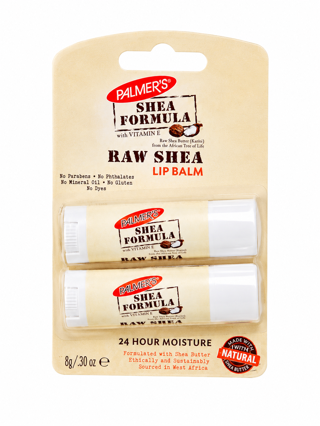 Bálsamo Labial Hidratante de Karité con Vitamina E, Pack de 2.