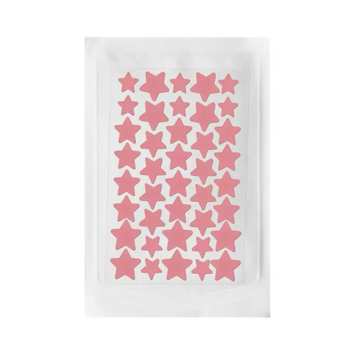 Calcomanías decorativas de estrellas rosadas en varios tamaños.