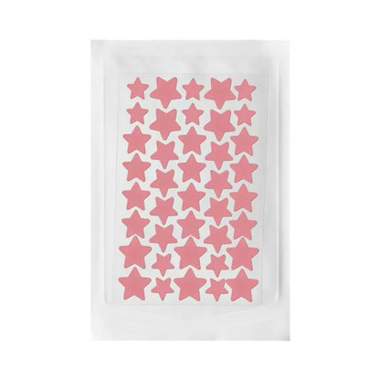 Calcomanías decorativas de estrellas rosadas en varios tamaños.