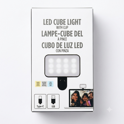 Lampara LED con pinza para portatiles.