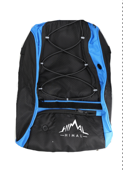 mochila de béisbol, negro y azul.
