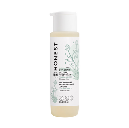 Champú y gel de ducha 2 en 1 sin fragancia.