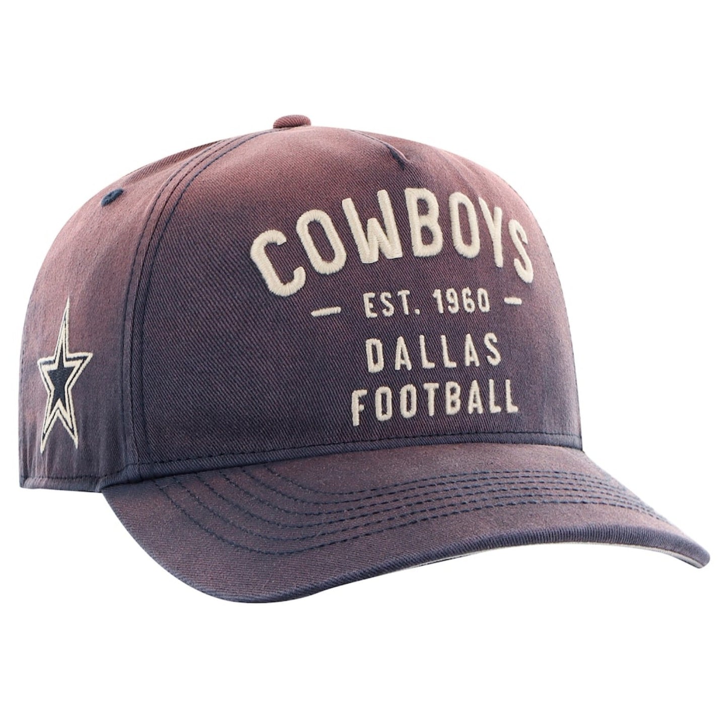 Gorra estilo béisbol en tono marrón desgastado con bordado de Dallas Cowboys y visera curva.
