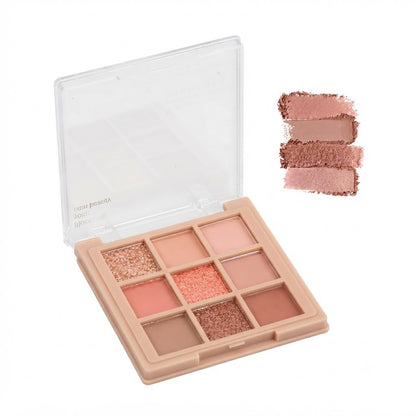 Paleta de sombras de ojos de 9 colores.