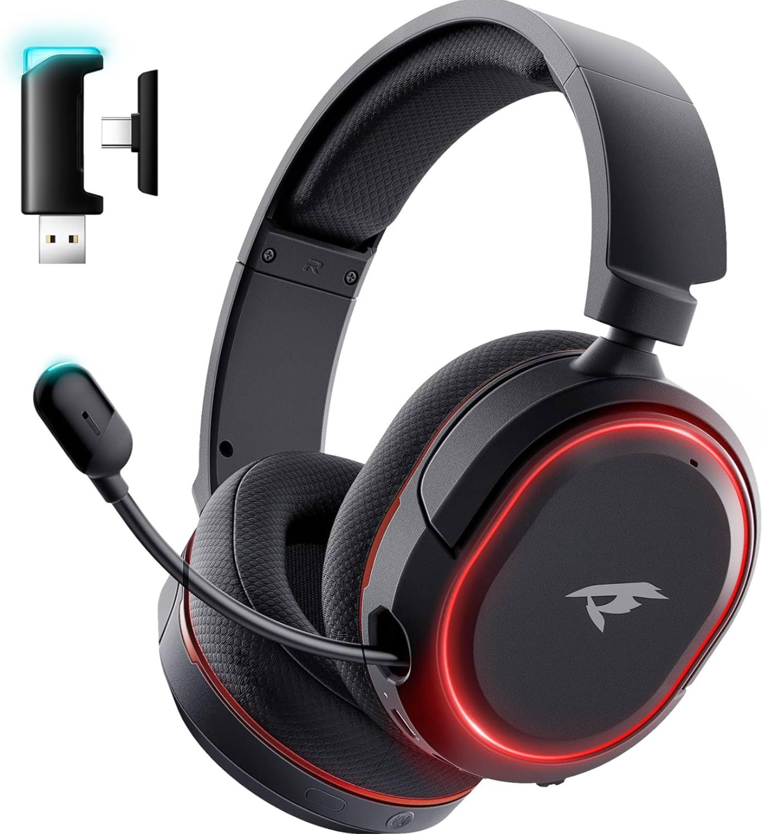 Audifonos Gaming 7.1 con sonido envolvente y luz decorativa estética.