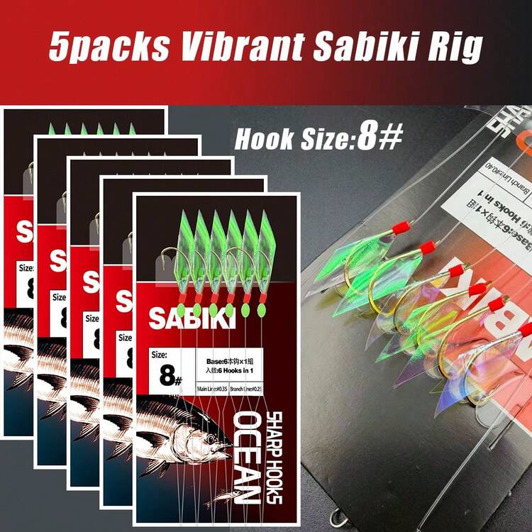 Paquete de 5 aparejos de pesca Sabiki.