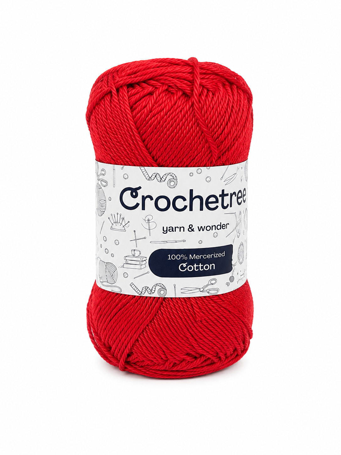 Hilo para tejido y crochet color rojo.