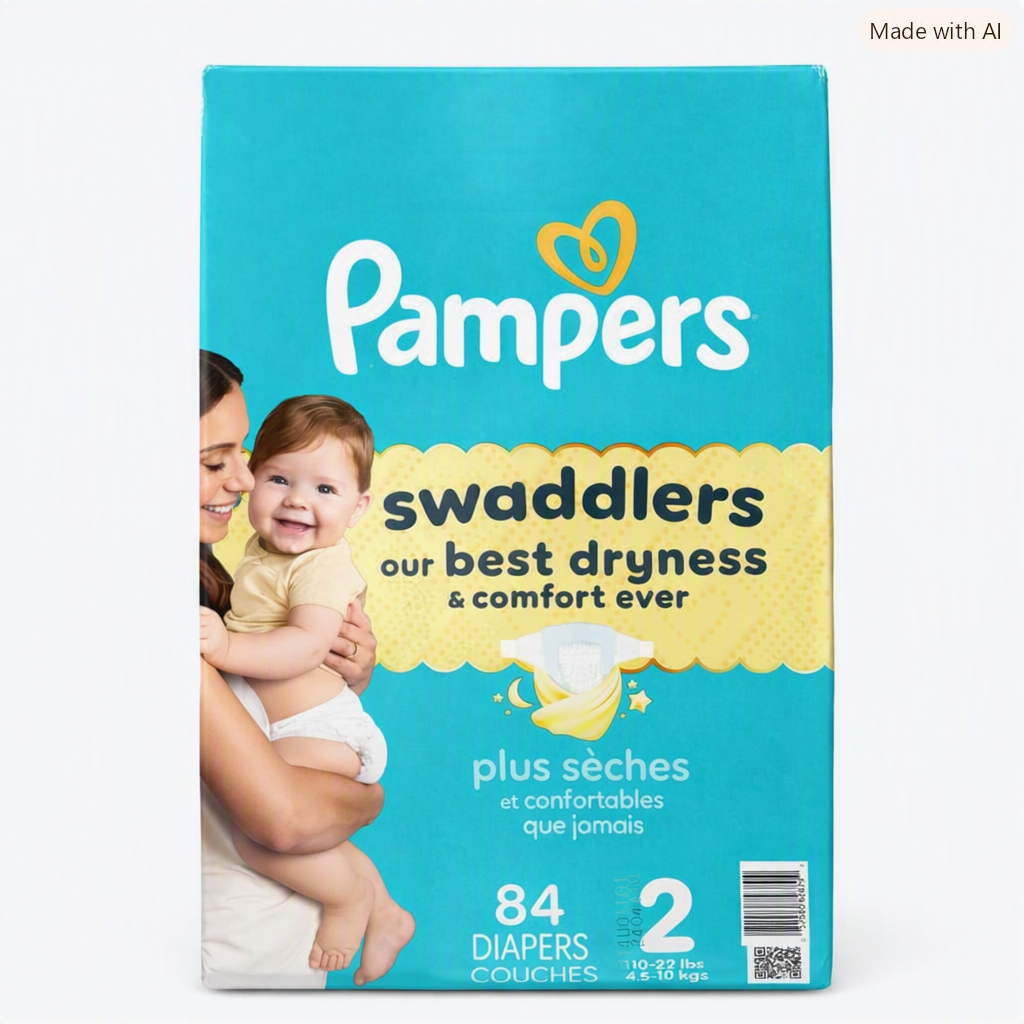 Pañales talla 2 con un empaque de 84 unidade.
