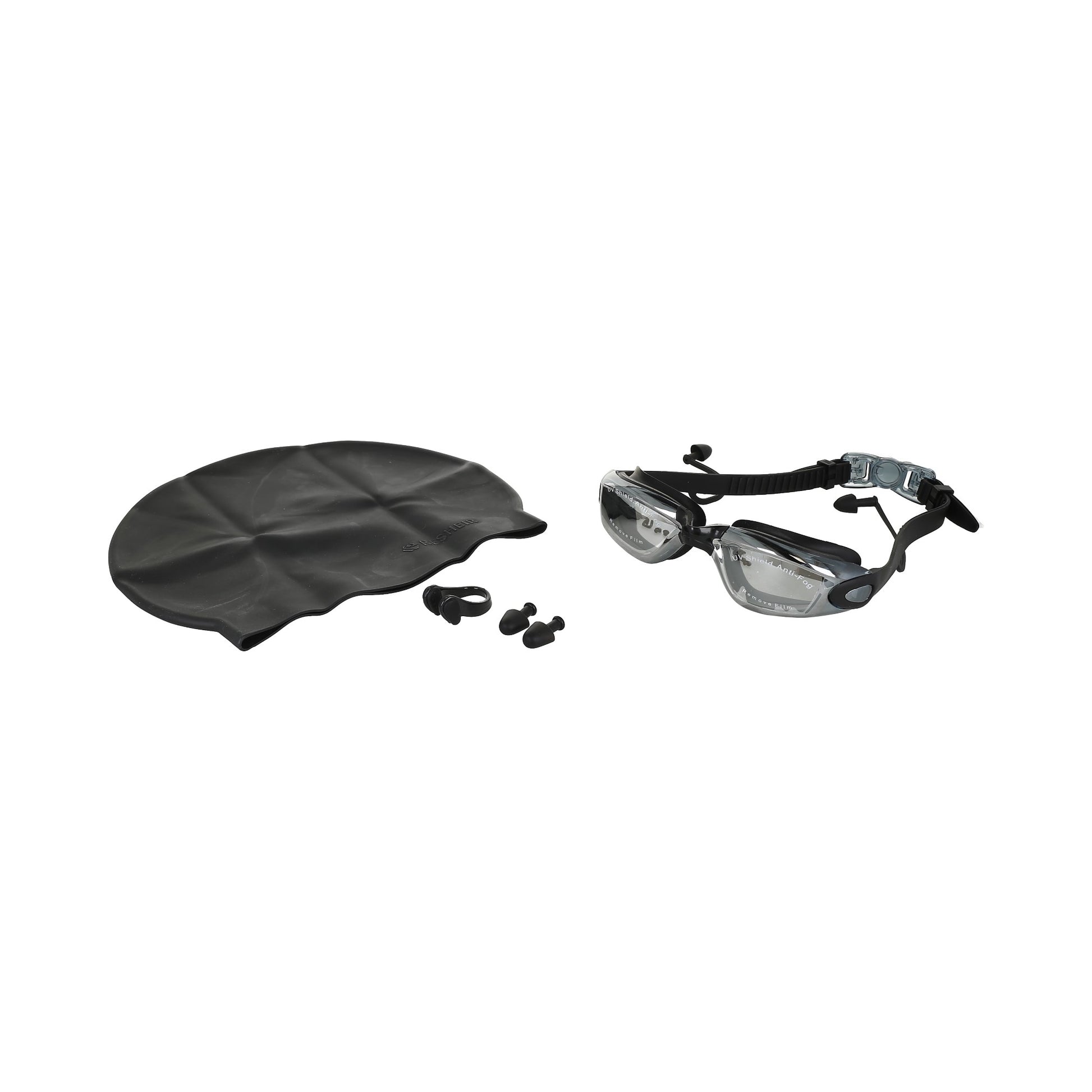 Set gafa y gorro de natación para adultos con tapones para los oídos integrados