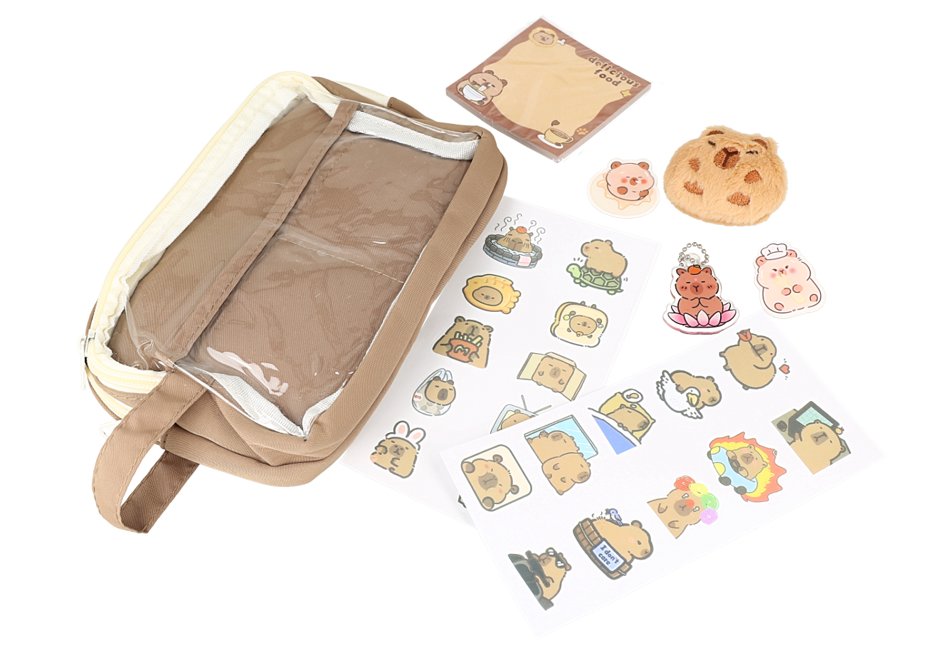 Estuche escolar con temática de capibara