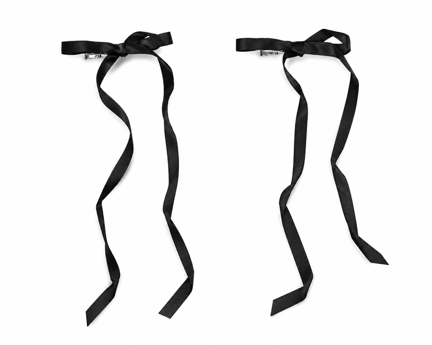 Set de lazos negros con cintas largas para cabello.