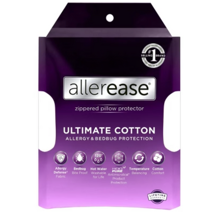 Protector de almohada transpirable color blanco Ultimate Comfort estándar/queen Hipoalergénico, 100%