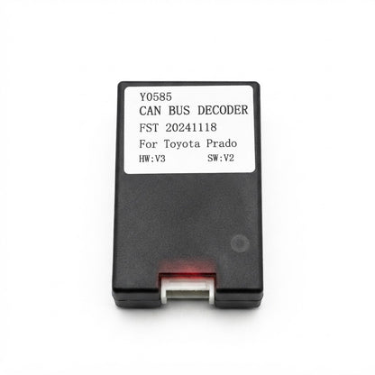 Decodificador modelo Y0585 diseñado para integrarse con sistemas multimedia o radios Android en vehículos Toyota Prado