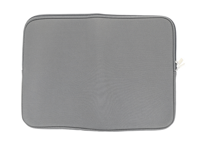 Funda de neopreno gris para computadora portátil con cierre de cremallera