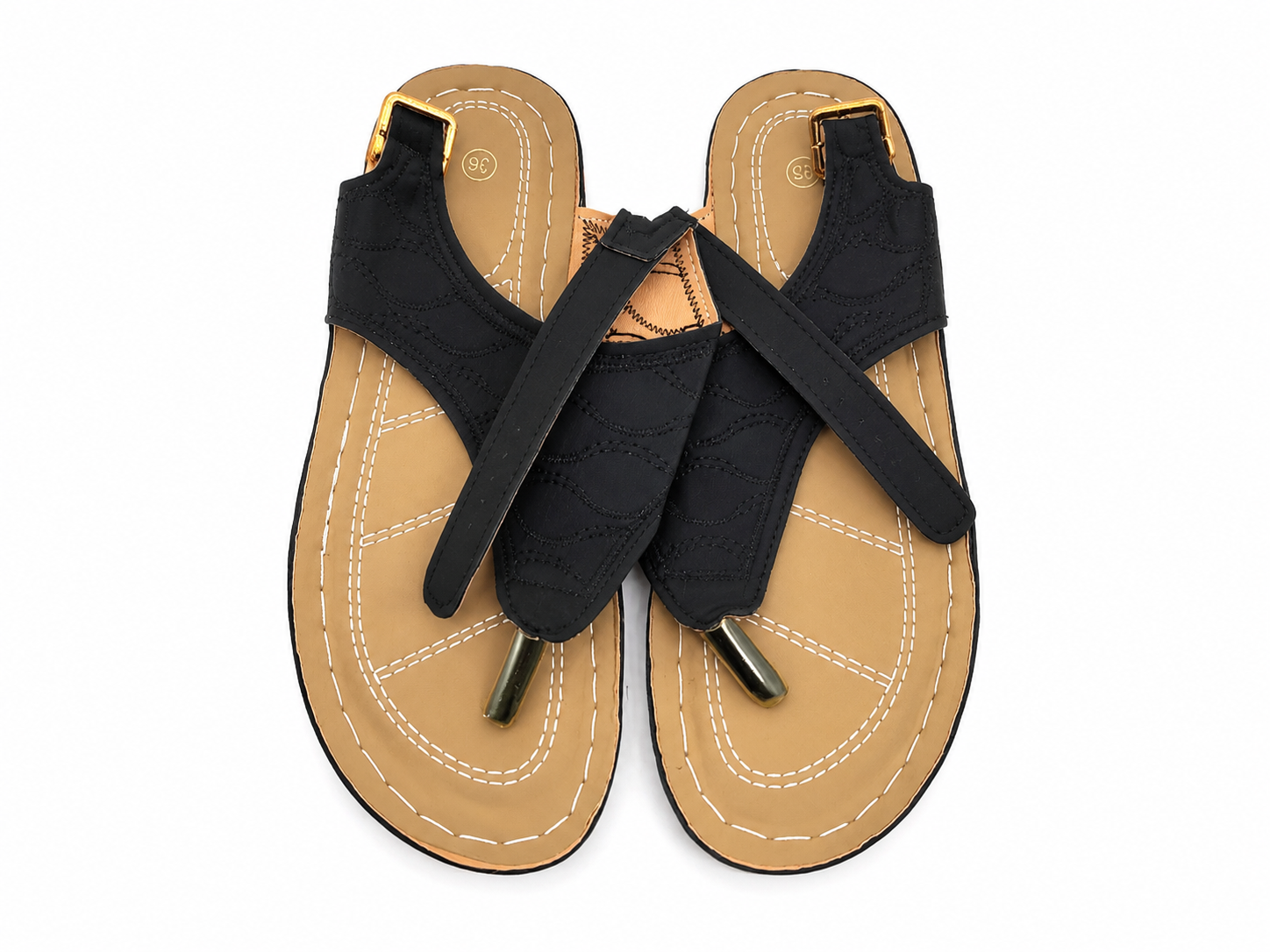 Sandalias Casuales para Mujer Color Negro Talla 36.