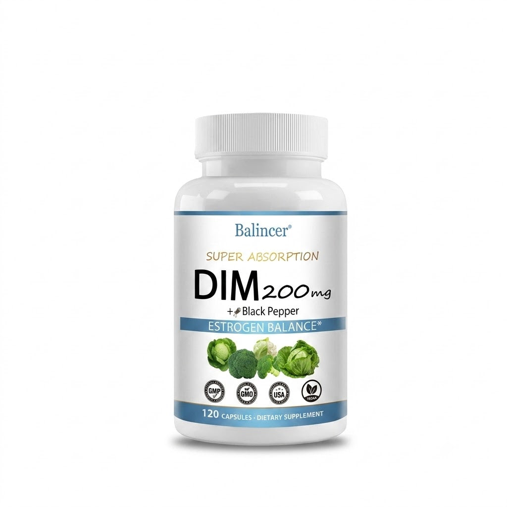 suplemento dietético que contiene 120 cápsulas de DIM.