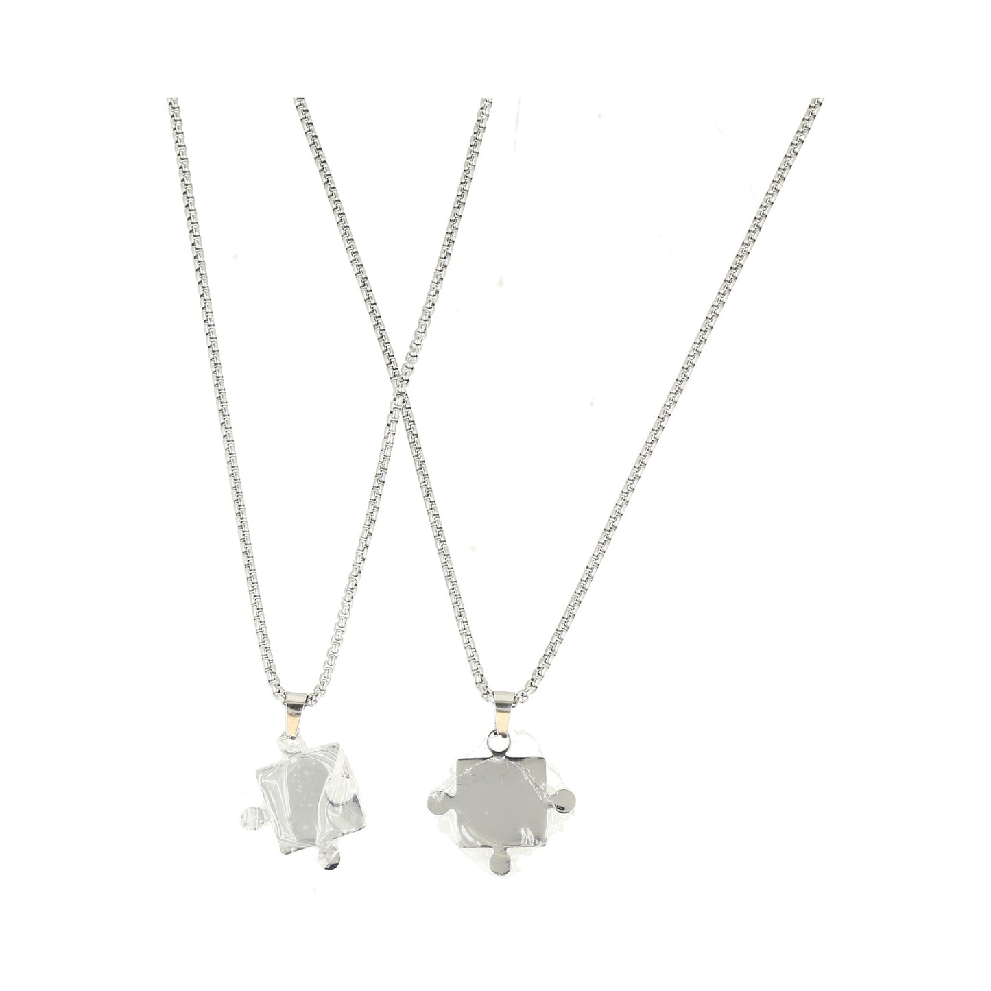Combo Collares gris con dige piezas de rompecabezas