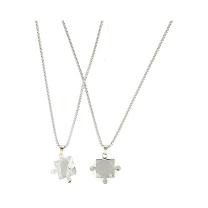 Combo Collares gris con dige piezas de rompecabezas