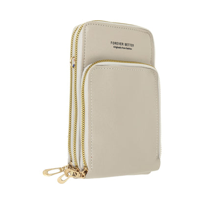 Bandolera y cartera para mujer, piel
