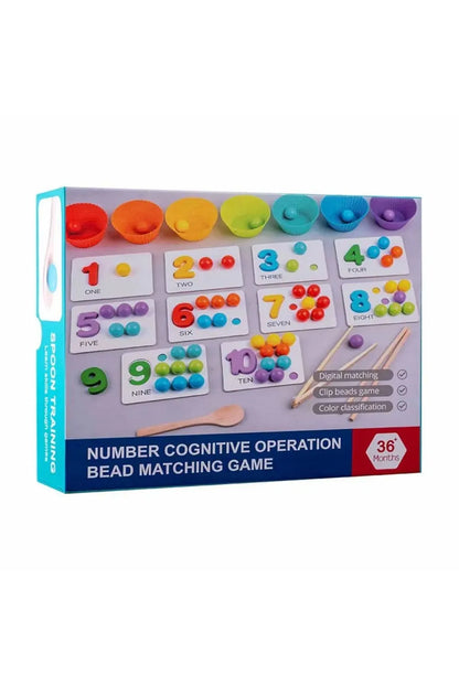 Juego de Emparejamiento Numérico con Cuentas diseñado para el desarrollo cognitivo temprano.