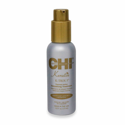 Tratamiento alisador, diseñado para eliminar el frizz y suavizar la cutícula del cabello mediante calor.