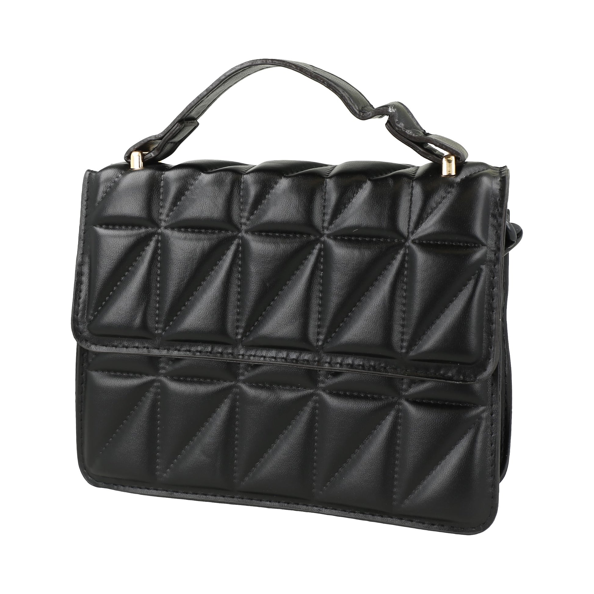 Bolso cruzado cuadrado de piel sintética acolchada para mujer
