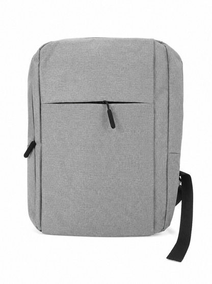 Mochila Casual para Laptop Color Gris con Bolsillo Frontal.
