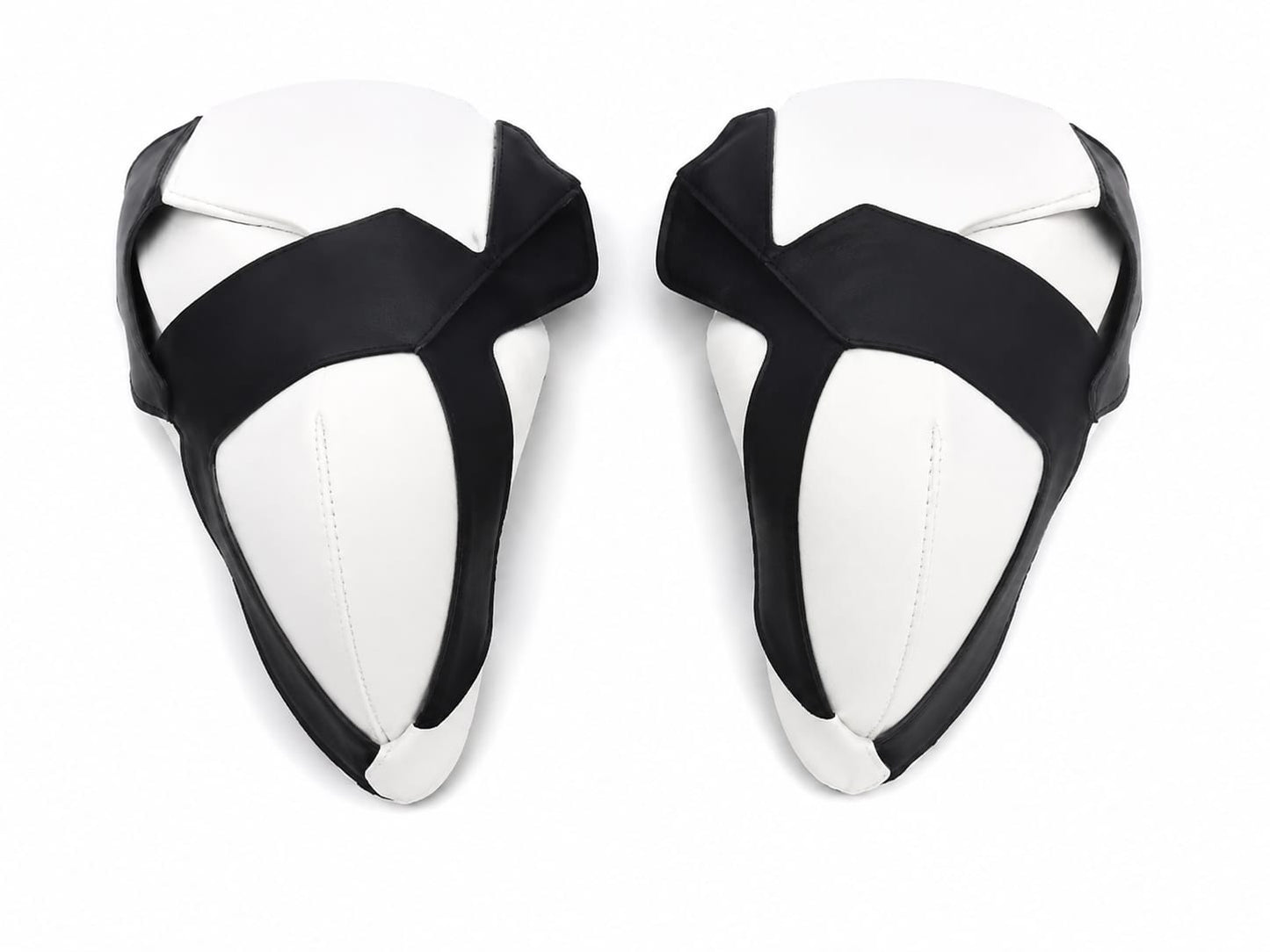 Protectores Acolchados Deportivos Ajustables Blanco y Negro.