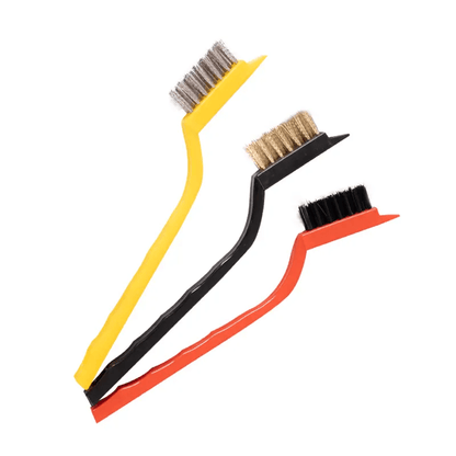 Juego de 3 mini cepillos de alambre incluye cerdas de acero inoxidable