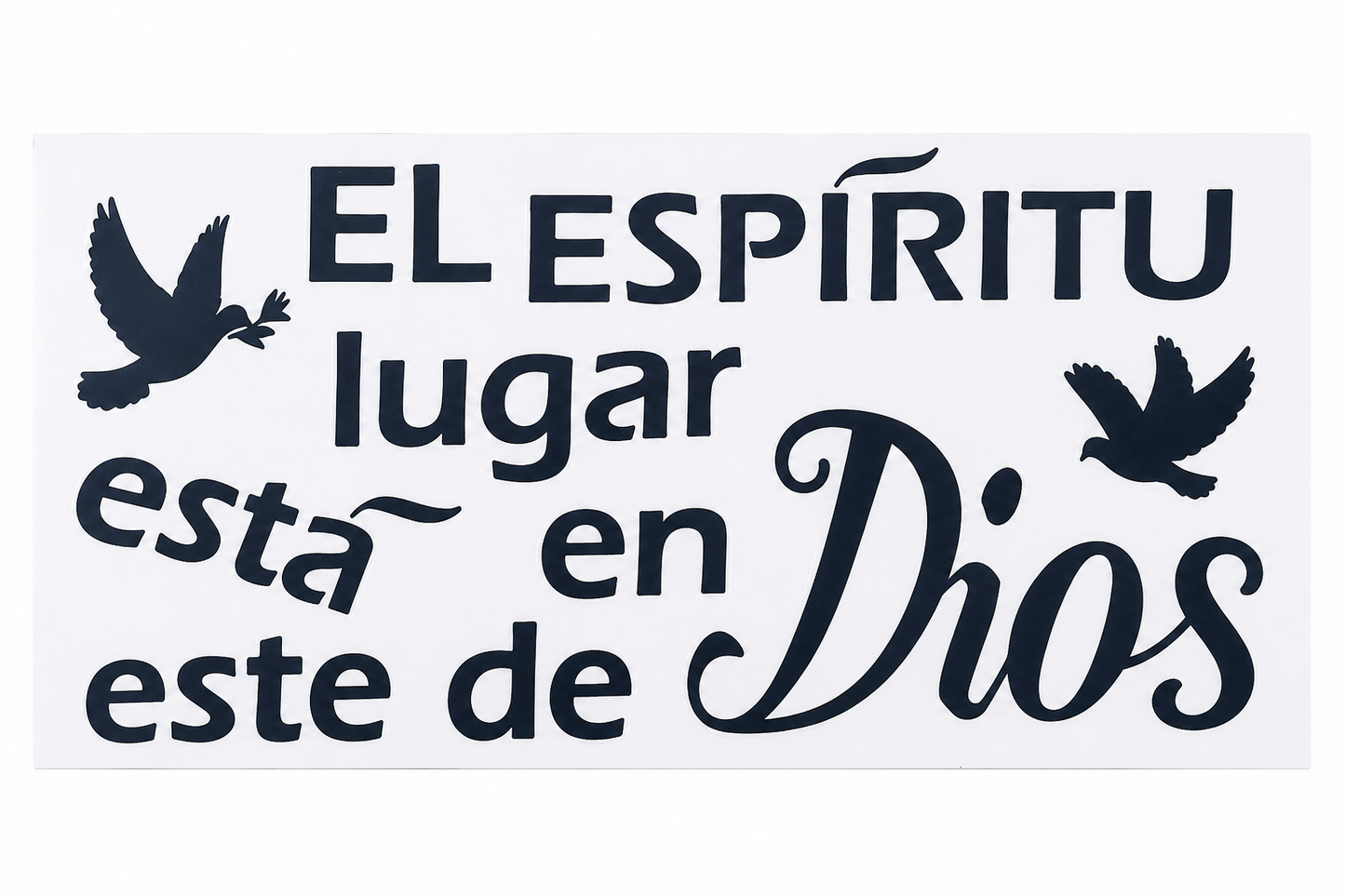 Vinilo Decorativo Religioso con Frase Inspiradora y Palomas.