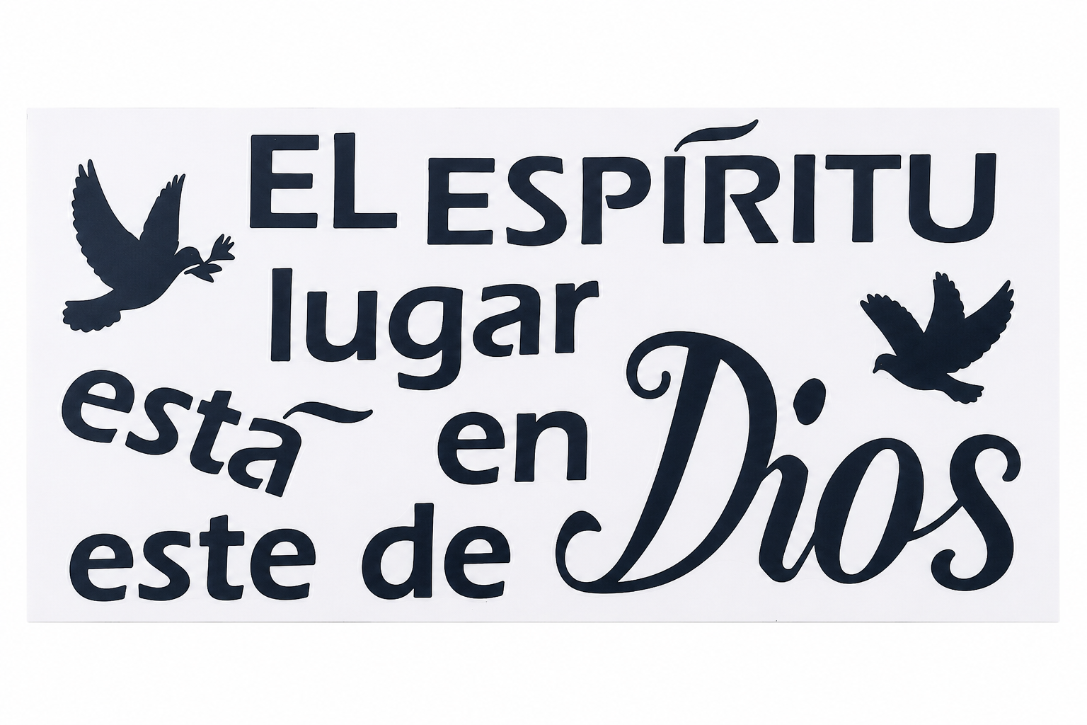 Vinilo Decorativo Religioso con Frase Inspiradora y Palomas.