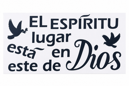 Vinilo Decorativo Religioso con Frase Inspiradora y Palomas.