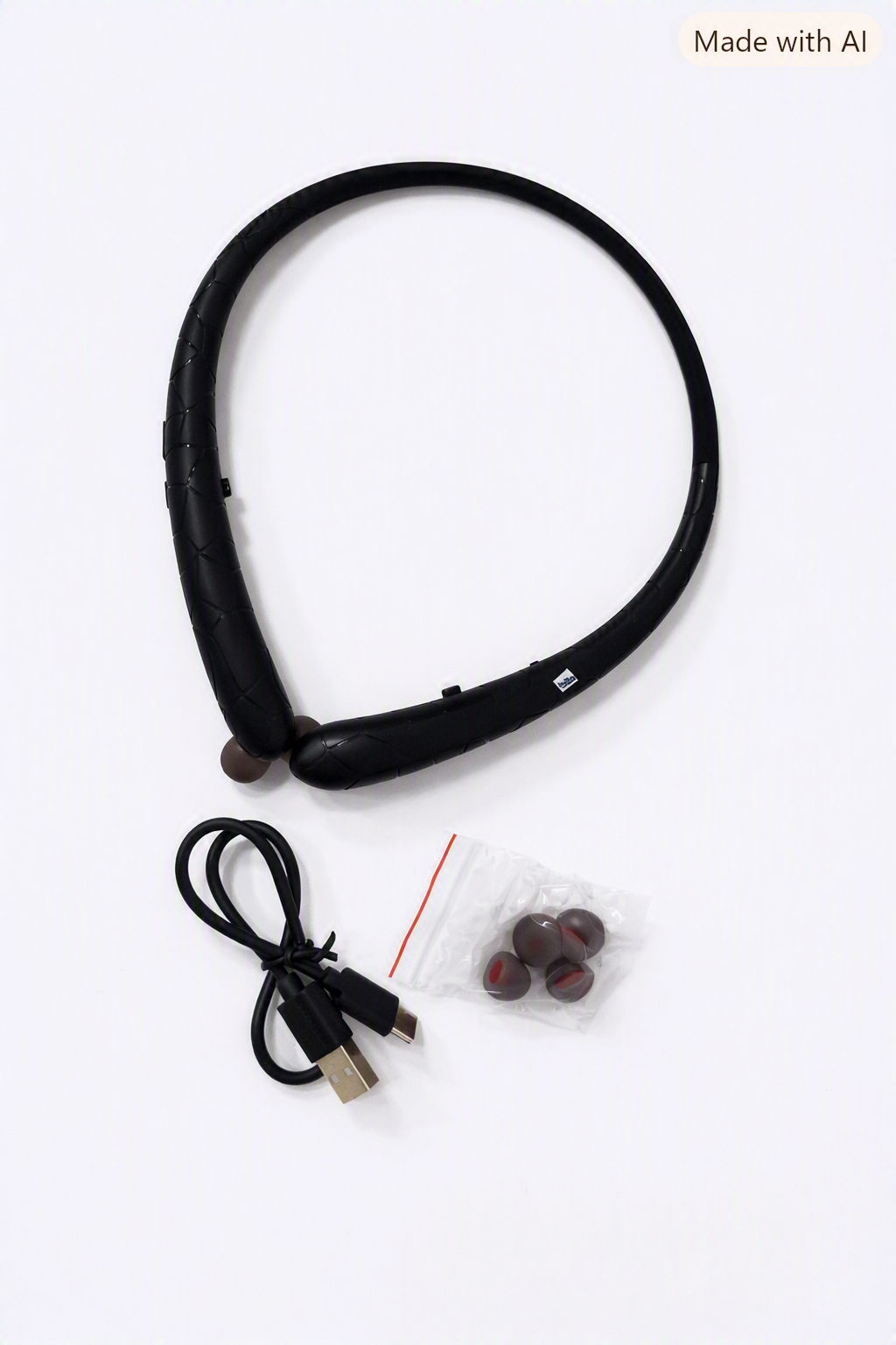 Juego de audífonos inalámbricos Bluetooth con banda para el cuello.