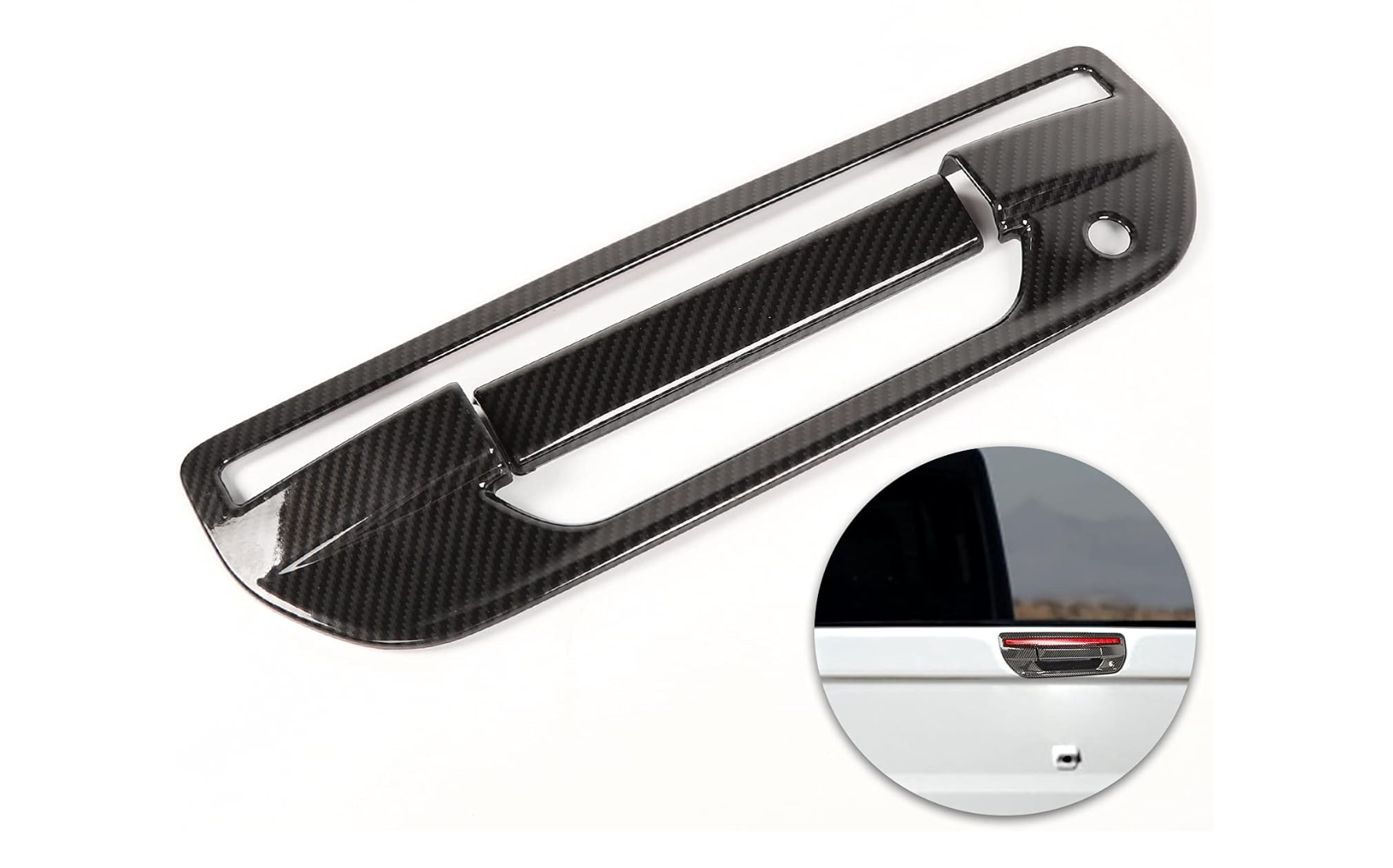 Cubierta para manija de puerta trasera para Jeep Gladiator JT 2020-2023 (aspecto de fibra de carbono)