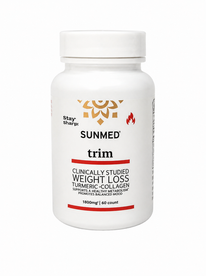 Suplemento alimenticio Trim con cúrcuma y colágeno 1800 mg, 60 unidades.