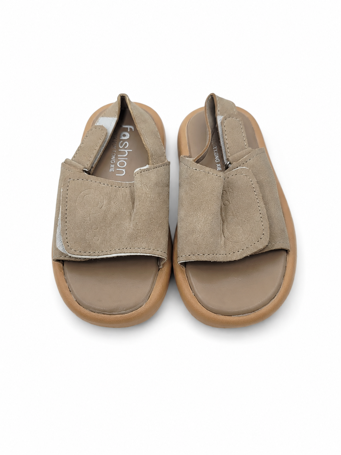 Sandalias Infantiles Modelo Casual Velcro Color Beige Talla 23.