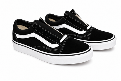 Zapatillas Skate Modelo Old Skool Color Negro/Blanco, Talla 7.